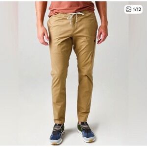 Vuori Men Ripstop Climber Pant DuraTerra Khaki Cotton Hiking Utility Joggers S